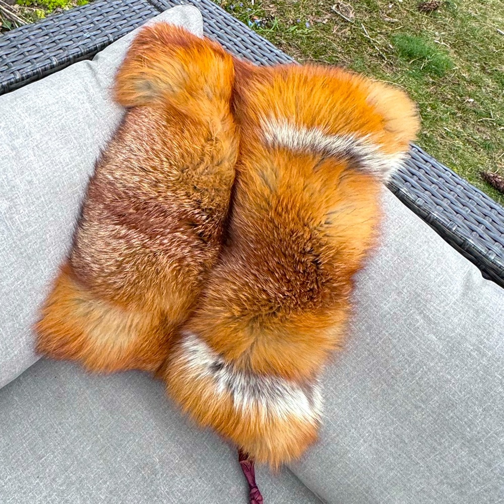 Vintage Genuine Red Fox Fur Hand Muff - Picture 12 of 15